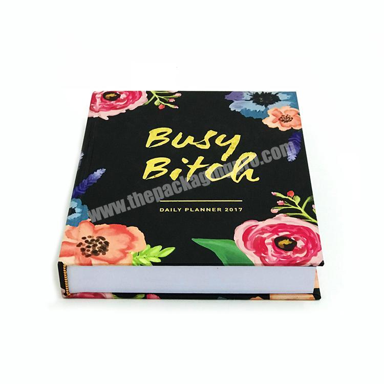 Cheap custom hardbound daily monthly wedding agenda journal planner cover organizer and notebooks printing