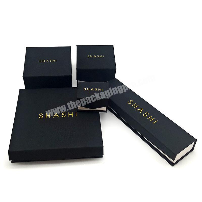 Cheap Custom High Quality Black Magnetic Closure Packaging Box For Jewelry Pvc Jewelry Box