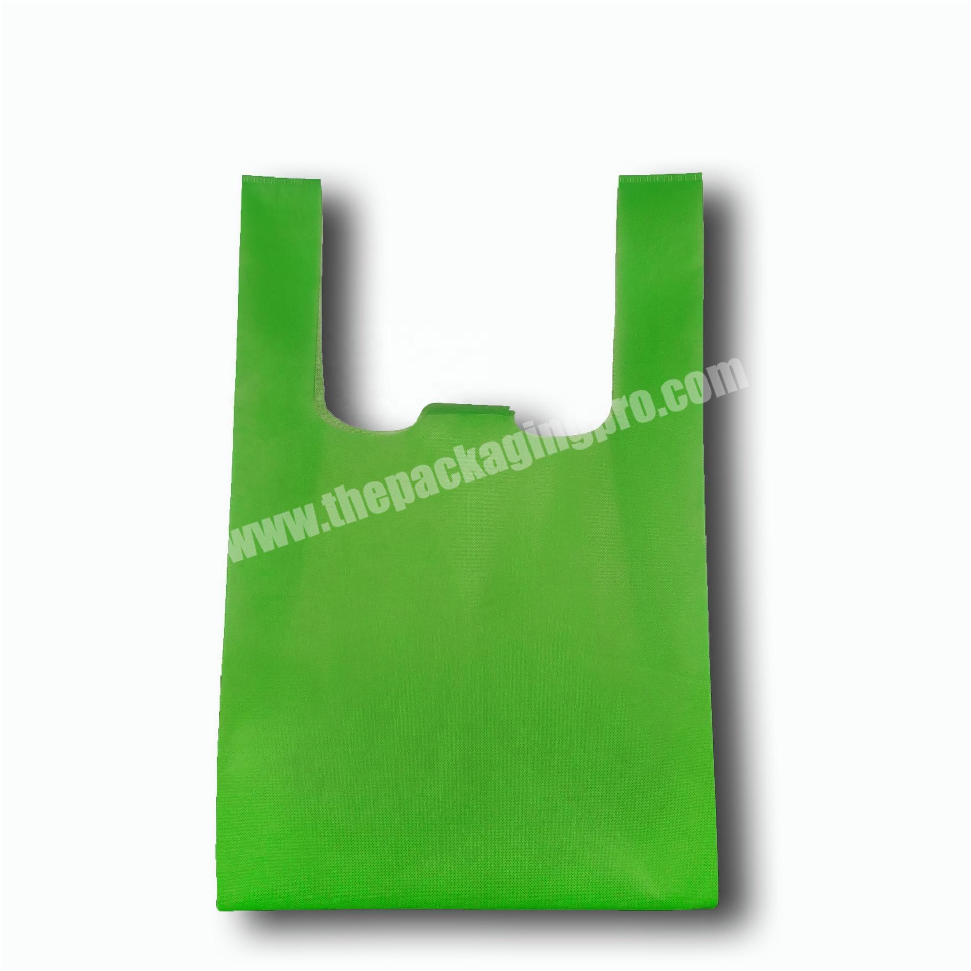cheap custom logo eco friendly carry shopping non woven vest bag