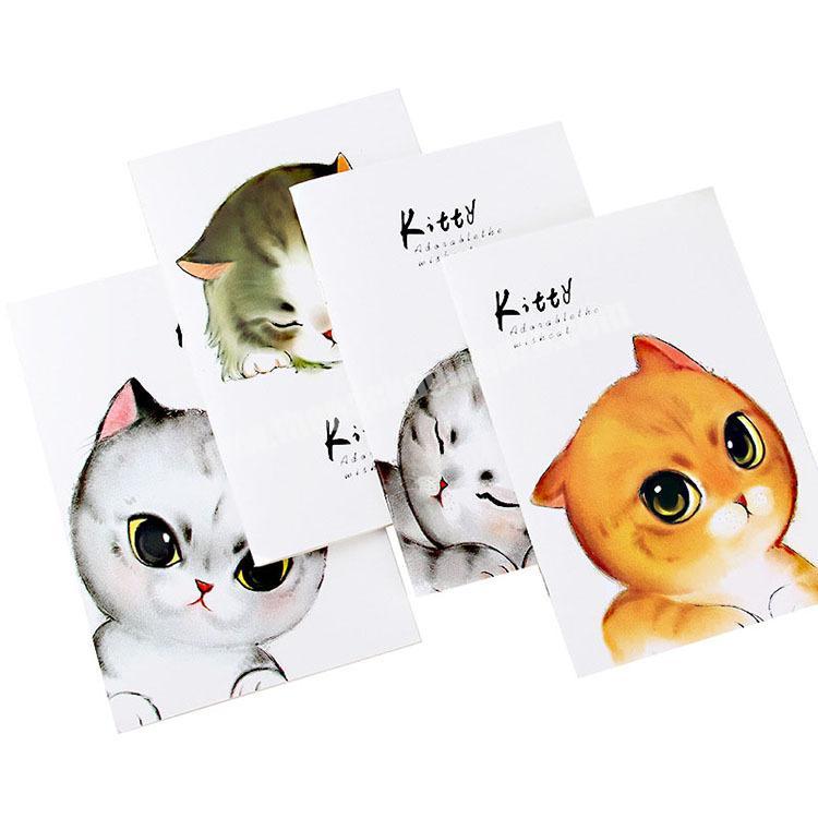 Cheap custom logo printed cat design A4 notebooks school student A5 size exercise note books