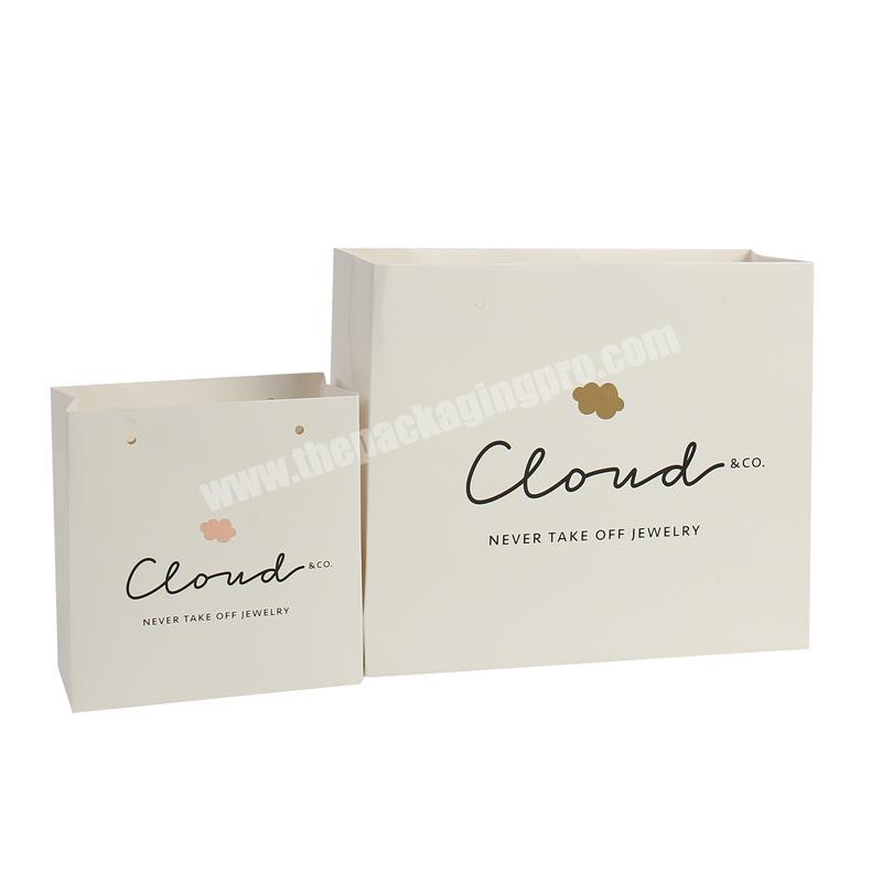 Cheap Customized Recycled White Coated Paper Bag With Your Own Logo Print