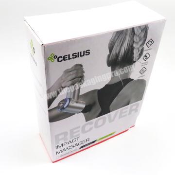 Cheap Eco Custom Recycle Corrugated Carton Box Packaging Box With Inner PVC Window For Impact Massager Packaging Boxes