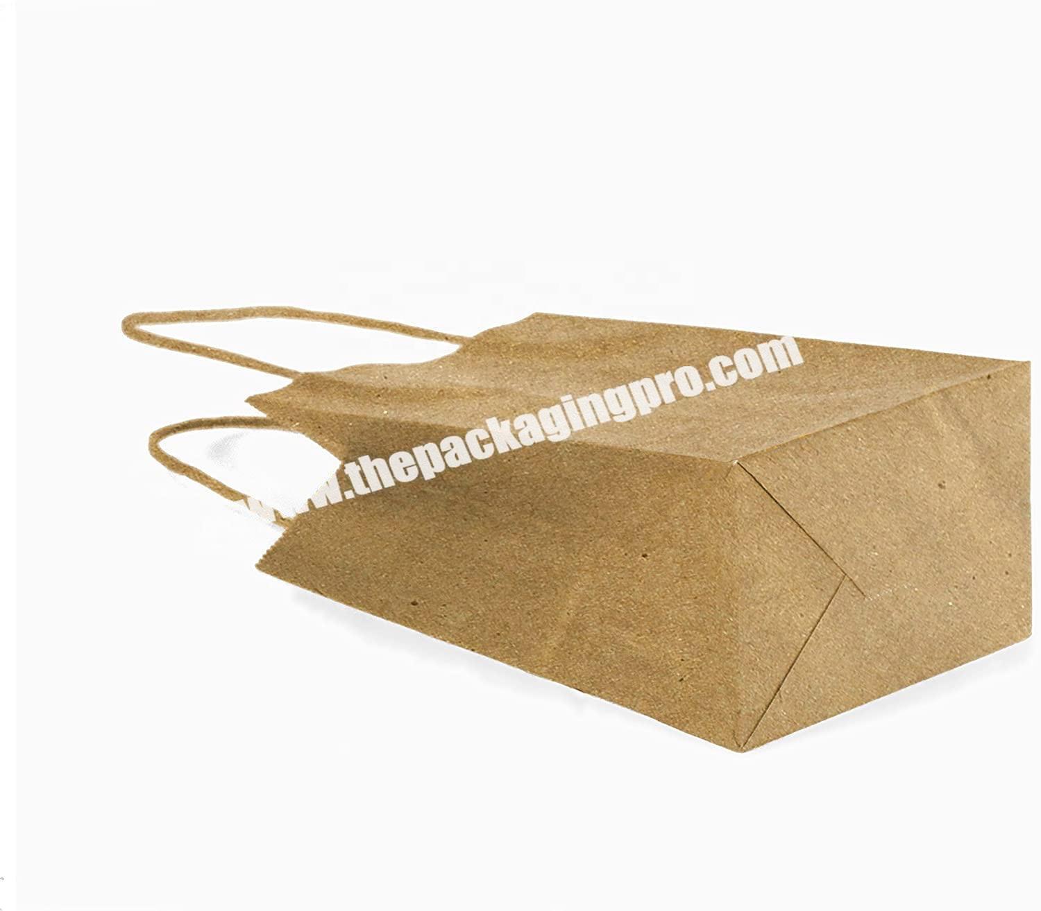 Cheap Eco Friendly Custom Recyclable Handle Brown Craft Kraft Paper Paperbag With Logo