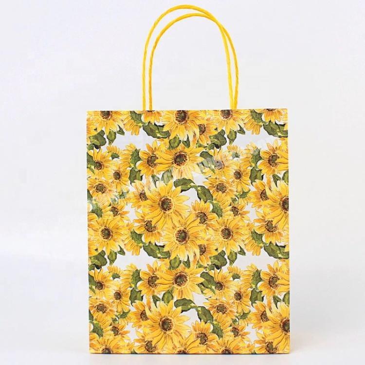 Cheap Kraft Flower Paper Bag with Handle on Sale Wholesale