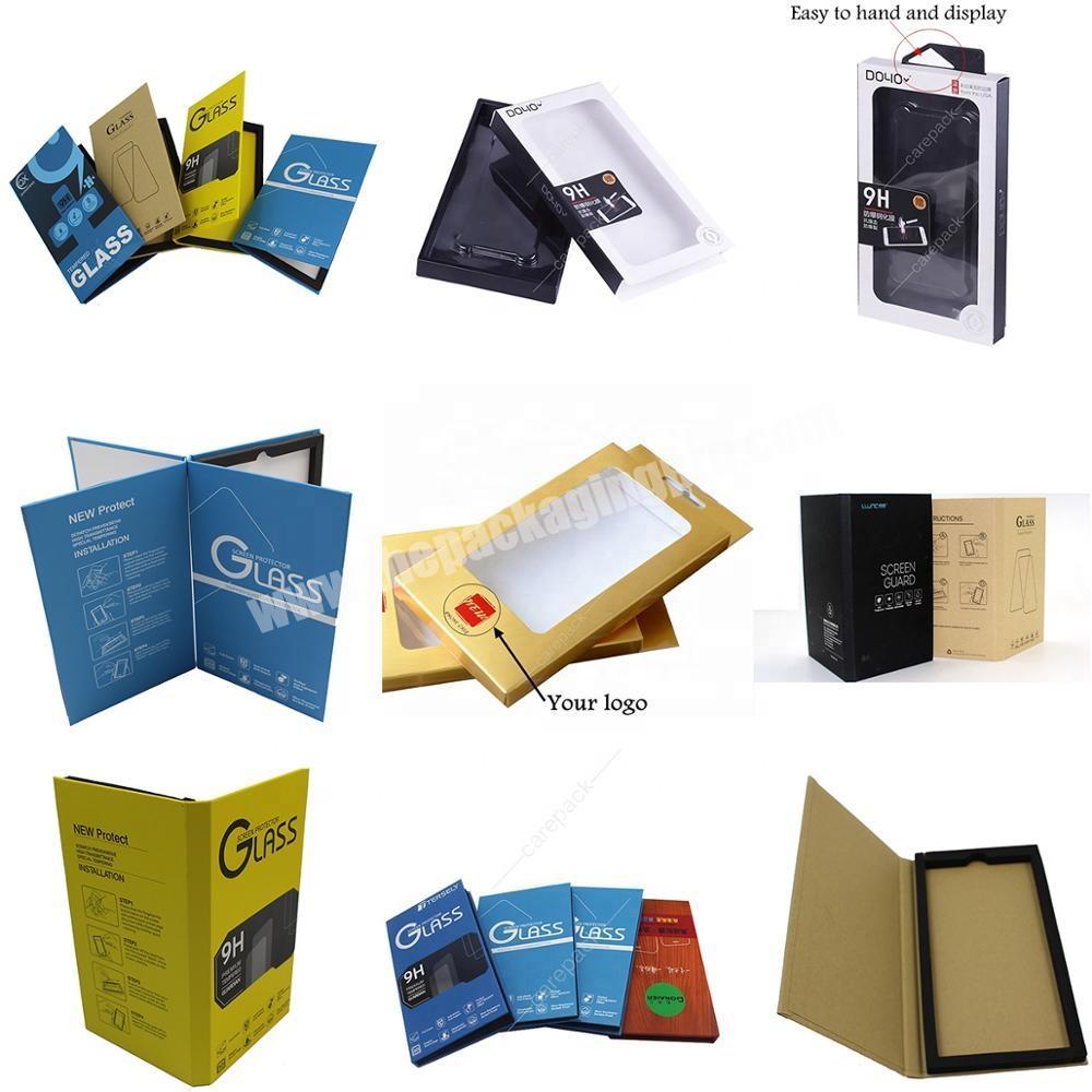Retail Box Premium Screen Protector Film Kraft Paper Mobile Phone Packing Boxes