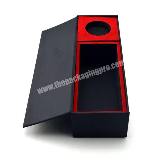 Cheap price red paper cardboard single bottle wine magnetic folding wine gift box