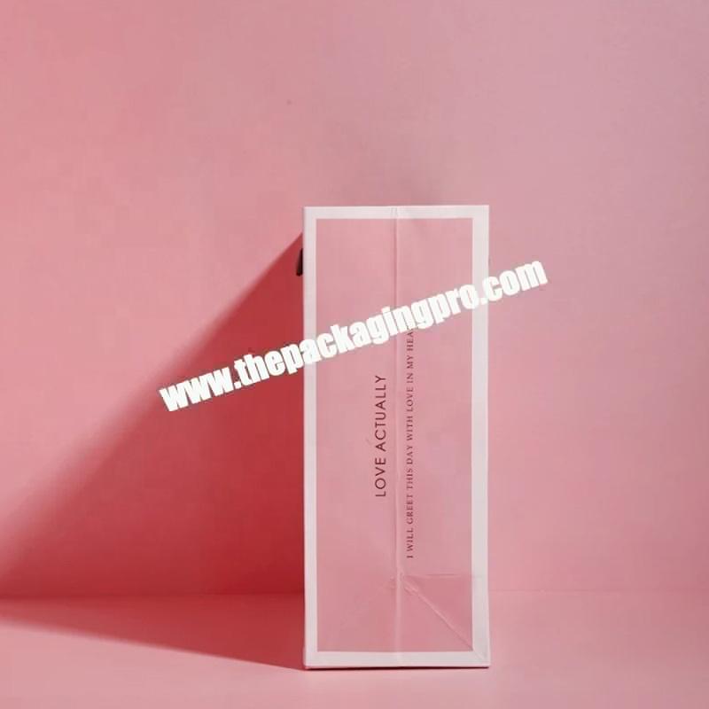 Cheap price supplier custom luxury pink gift bags kraft paper