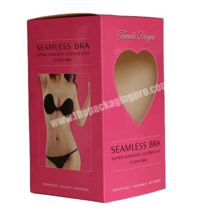 Cheap printed recycled natural custom bra packaging box bra packaging