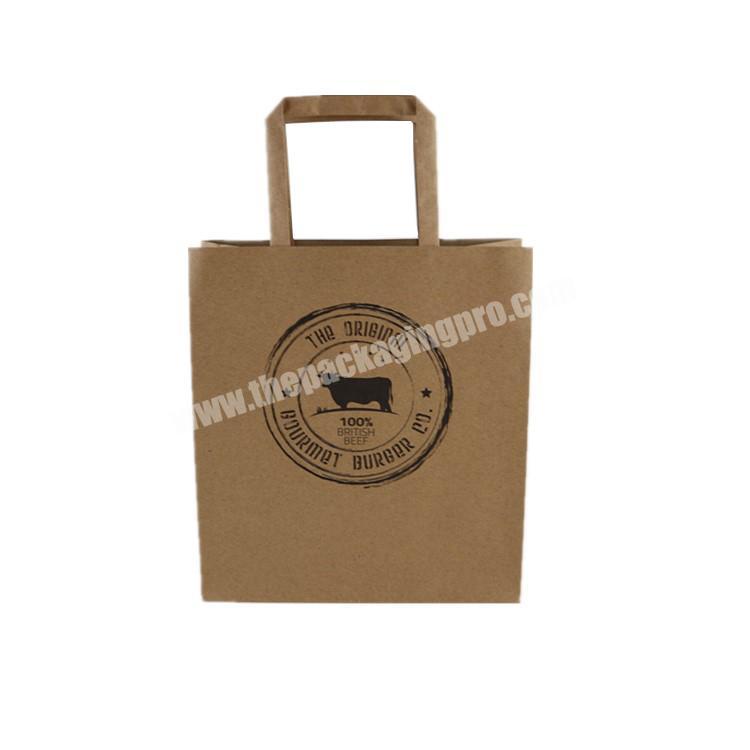 Cheap Recycled Custom Logo Printed Grocery Shopping Packaging Brown Kraft Paper Bags With Handles