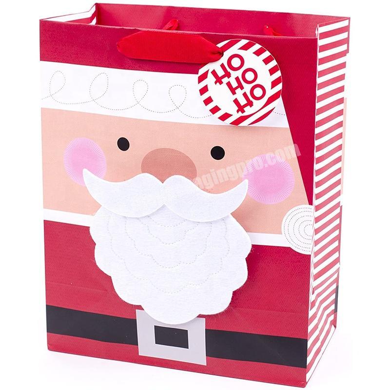 Cheap Shopping Packaging Handles Party Glitter Kraft Paper Bag Christmas Gift Bags