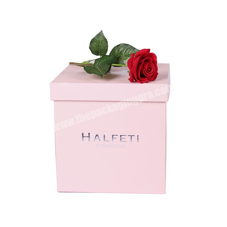 cheap wholesale rose flower waterproof square paper box