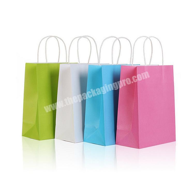 Cheap wholesale tote bag custom printed kraft paper bags gift shopping packaging bags with logos