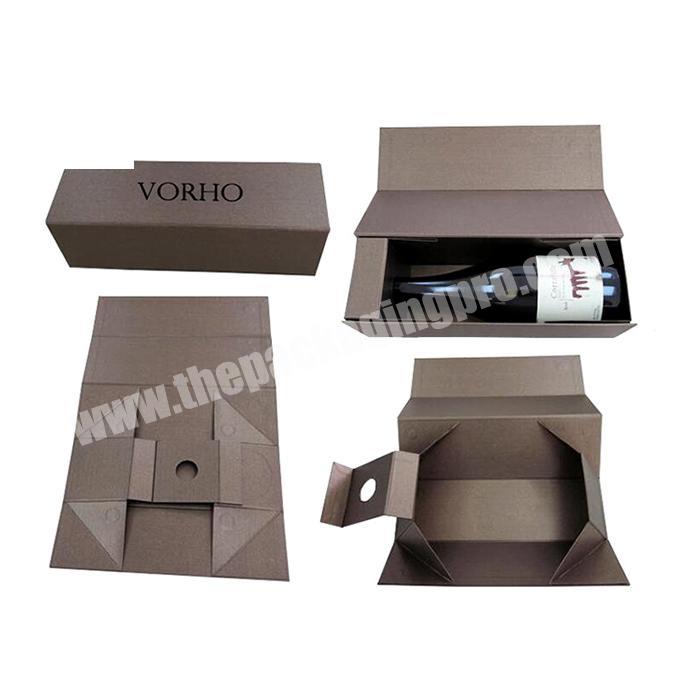 Cheapest custom foil stamped magnetic closure box package collapsible wine packaging boxes