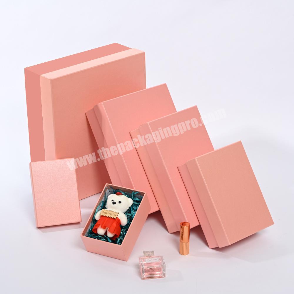 Cheapest pink color lid and base cardboard  Box for women's shoes  clothing packaging