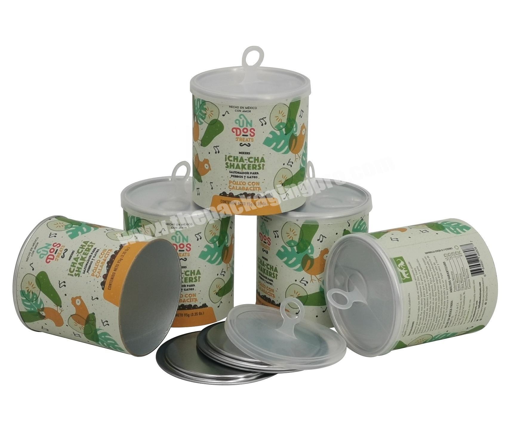 Chicken Feed Packaging Composite Paper Cans with Easy Open End and Plastic Hanger Lid