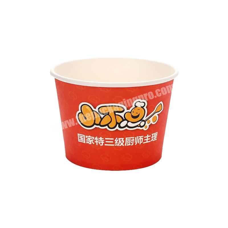 China cheap logo fast food kraft disposable paper soup bowl large paper noodle soup bowl paper bowl for hot soup good price