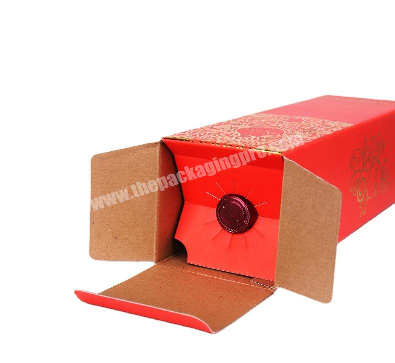 China Custom Fashion New Elegant Fashion Corrugated Wine Bottle Cardboard Box Packaging Four