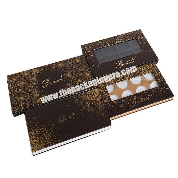 China custom glitter Paper Cardboard Gift eyeshadow eye shadow Pigment Palette makeup packaging box