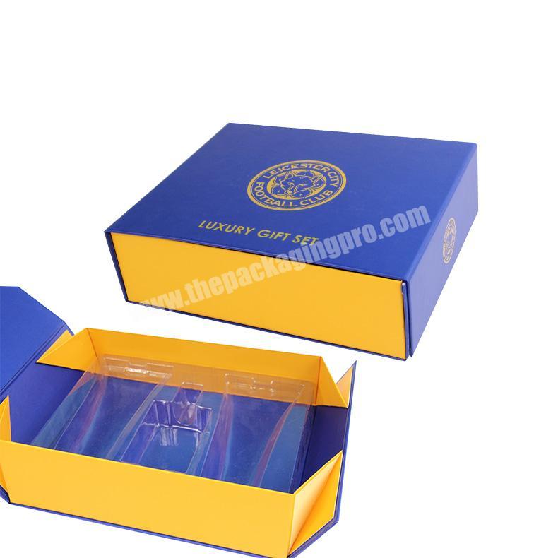 China Custom Logo Luxury Cardboard Magnetic Folding Gift Box With Ribbon Closure