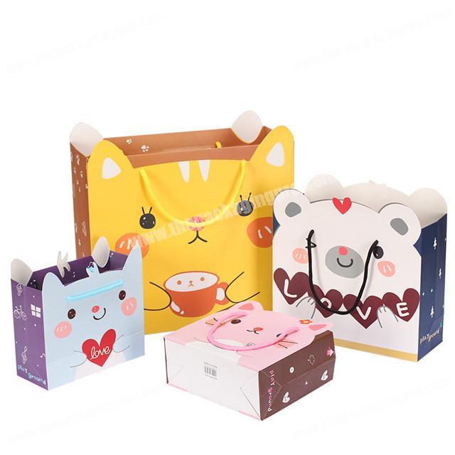 China designer cute cartoon baby birthday gift package bag wedding candy tote paper bag