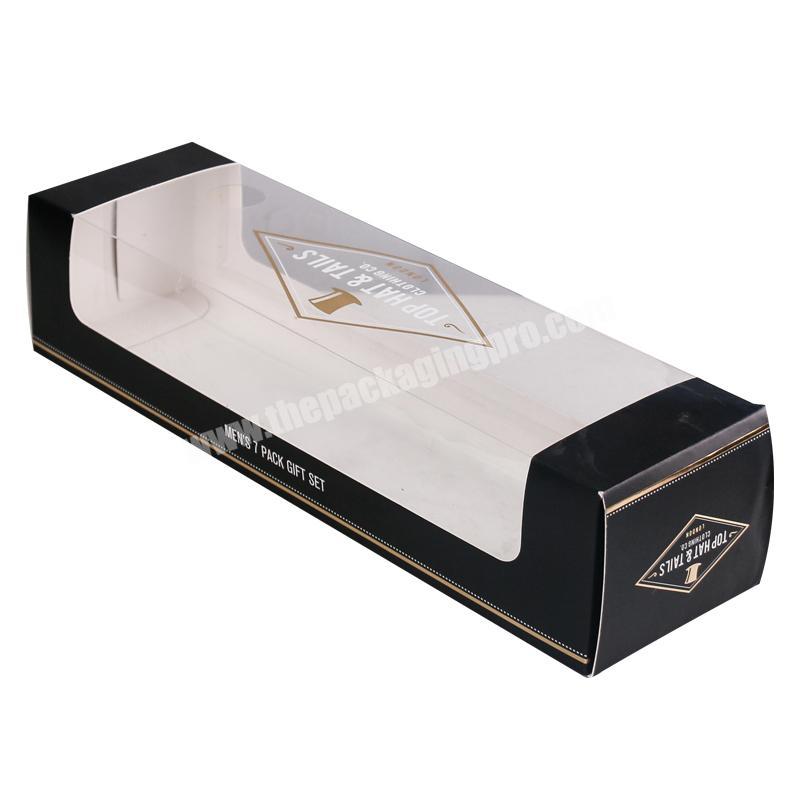 China emballage en papier Papier verpackung Custom brown craft paper box socks underwear packaging box with clear window
