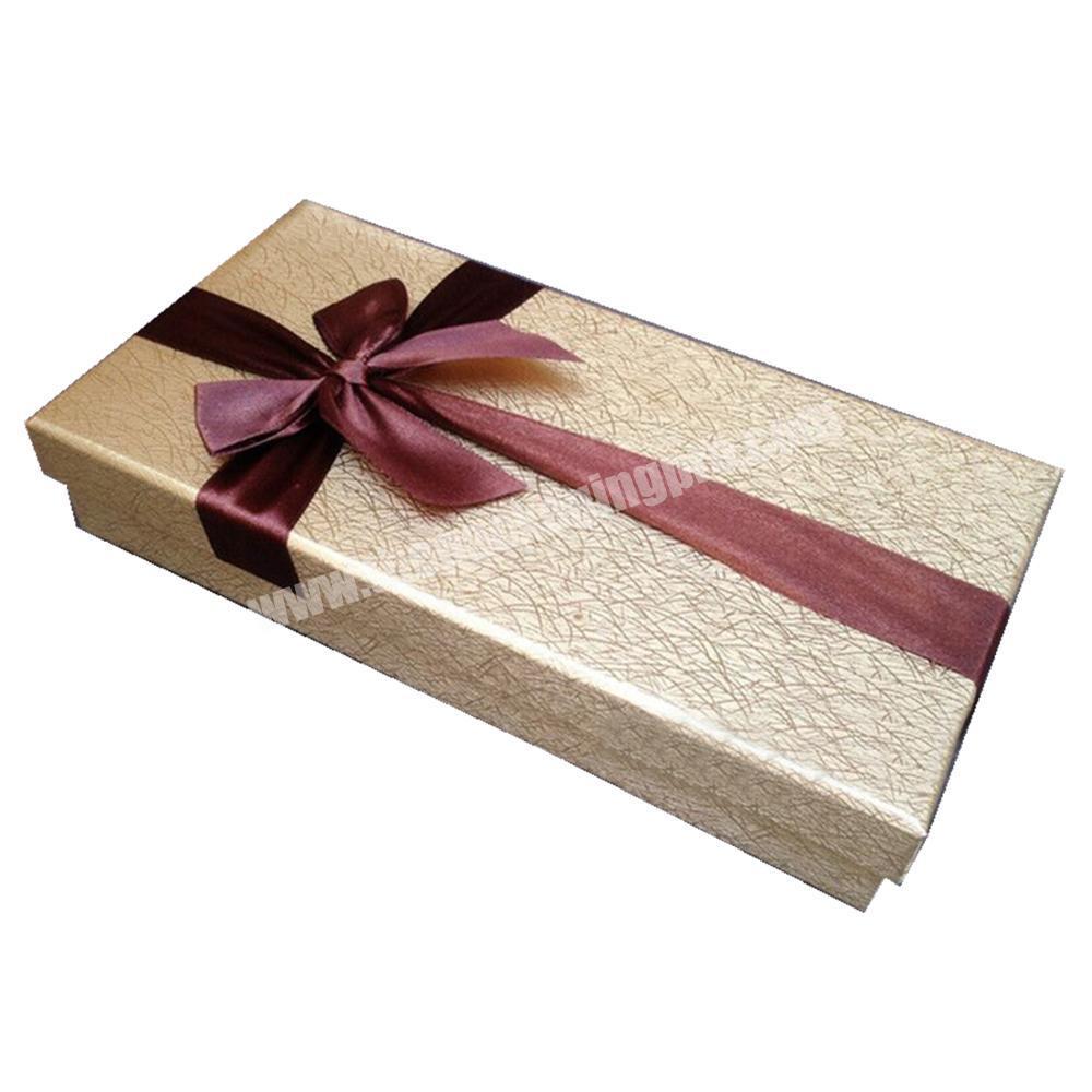China factory custom handmade luxury Christmas chocolate gift box with ribbon lid for wedding invitation