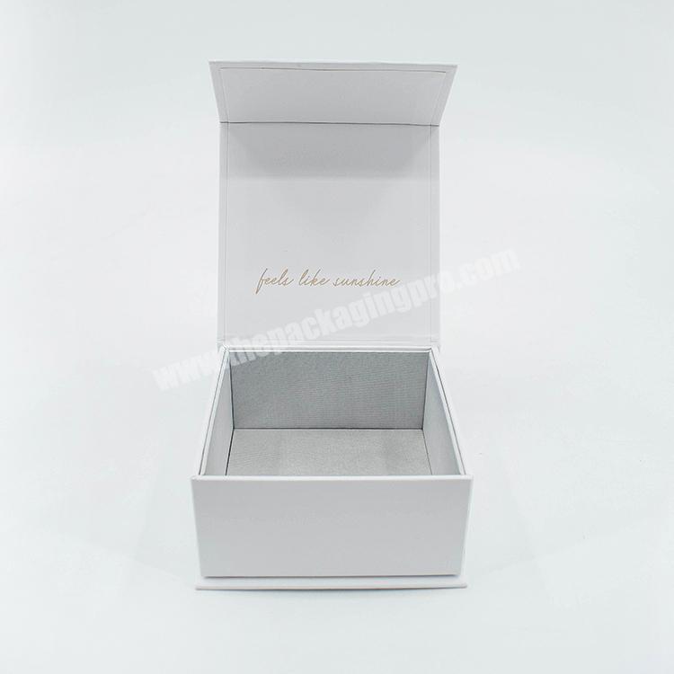 China factory custom logo book shape white paper rigid flip top box custom magnetic box