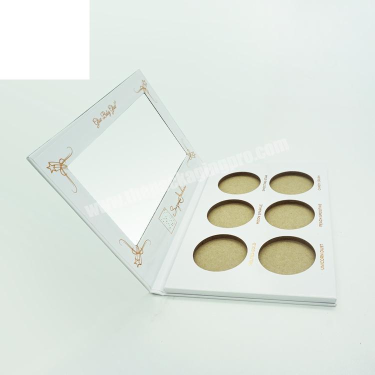 China factory custom logo eye shadow box luxury hot stamping logo empty eyeshadow case
