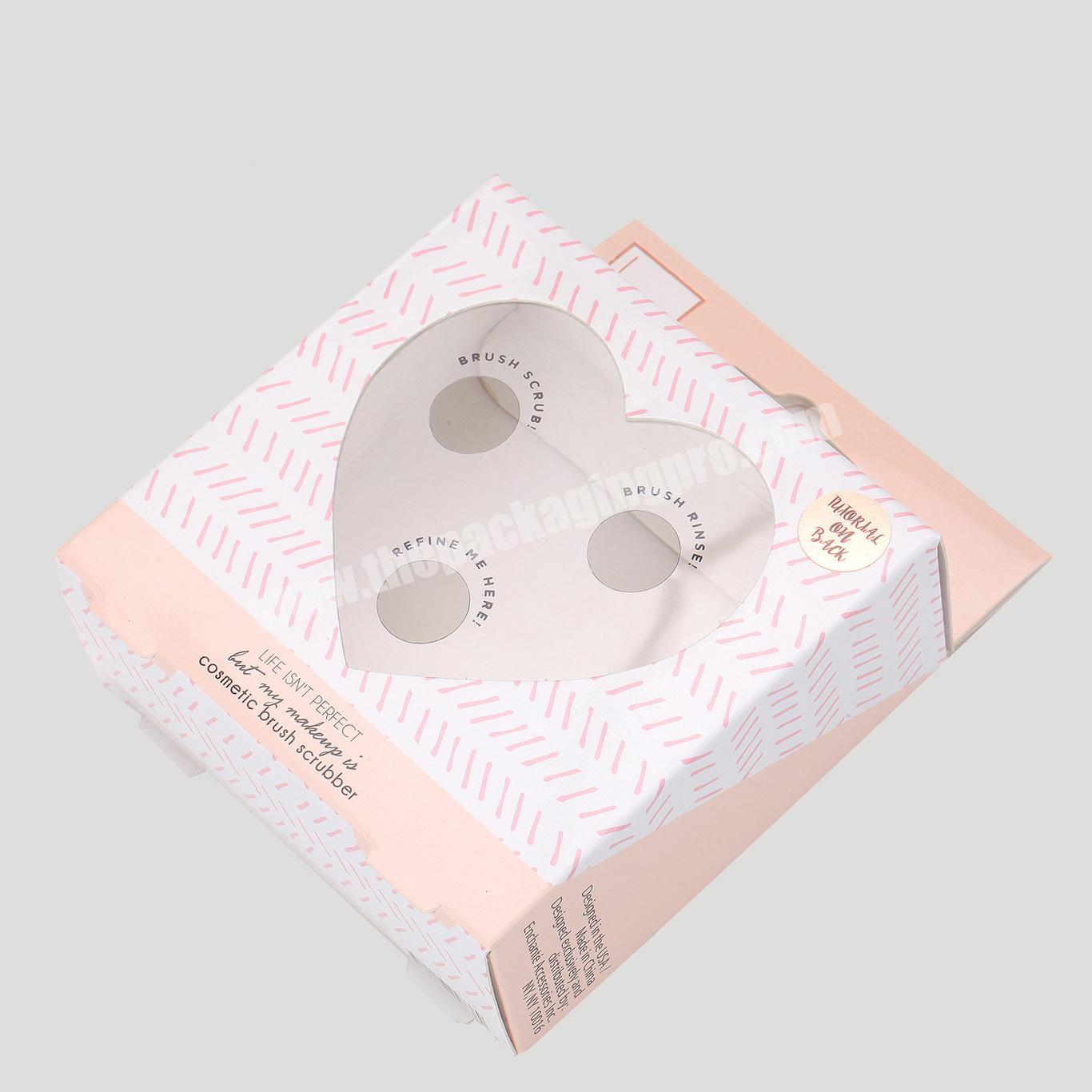 China Factory Custom Logo Facial Cleanser Brush Instrument Packing Box with PVC window