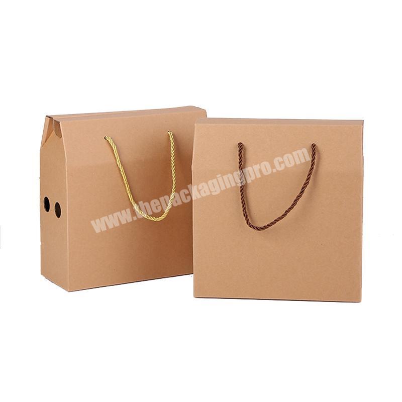 China Factory Pure brown kraft paper corrugated box universal handle recycle corrugated paper box