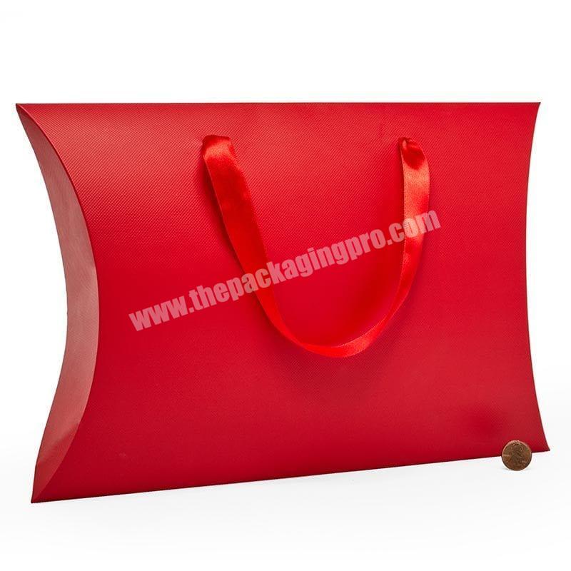 China Factory Seller Hair Extension Packaging Pillow Box With Handles Customized