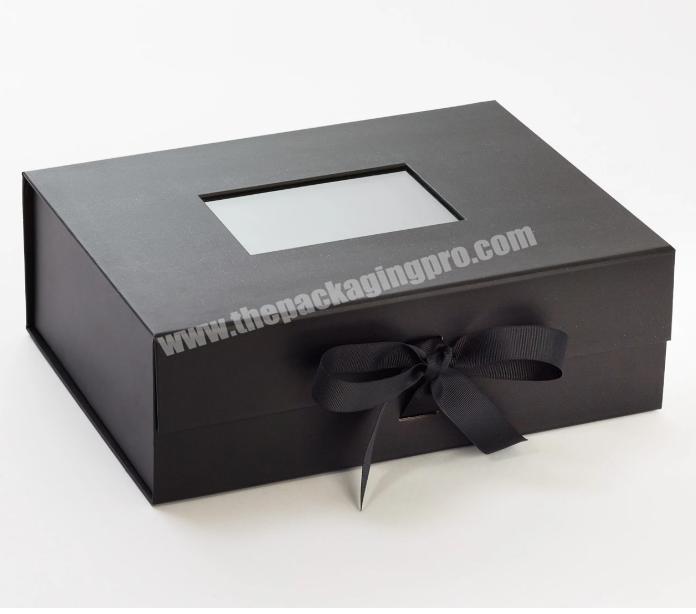 China Factory Supplied Top Quality Recycled Cardboard Black Kraft Window Gift Box