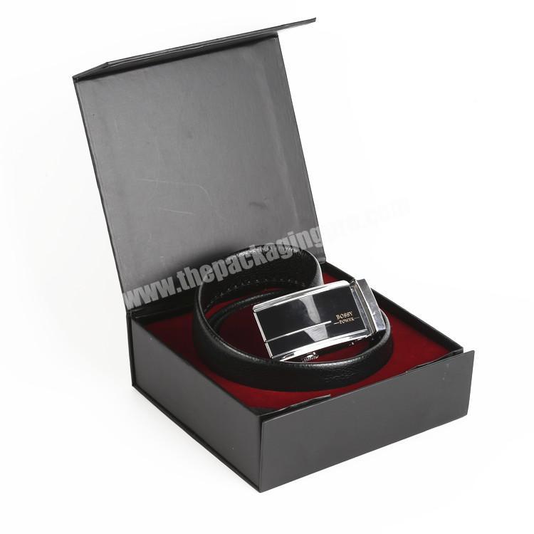 China flat plain black custom magnetic gift box paper cardboard packaging box