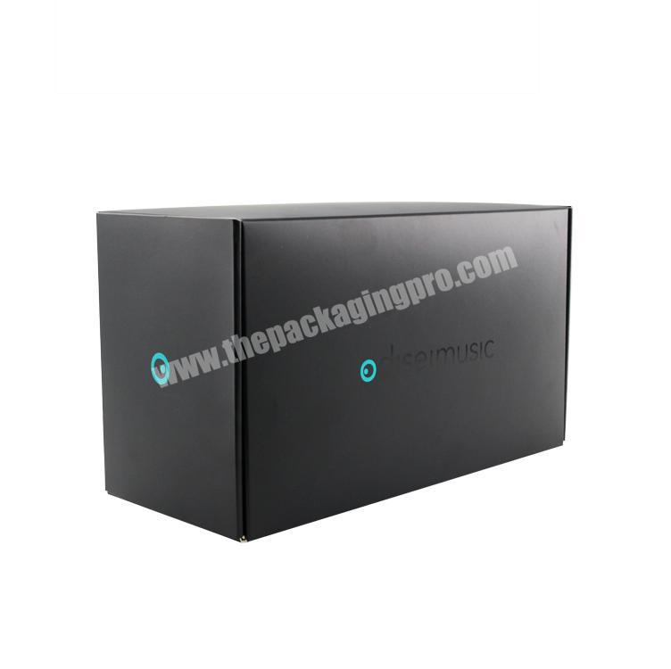 China Foldable flat packaging plane box plain cardboard double tuck end black box