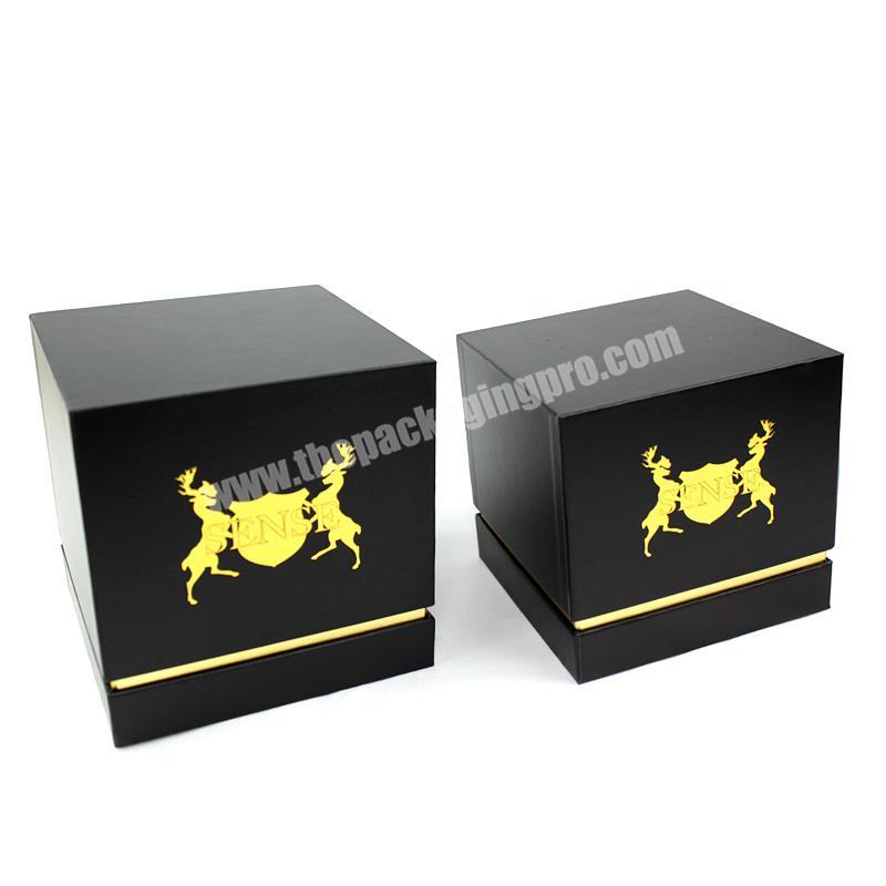 China High Quality Customized Black Round Cardboard Paper Candle Box With Logo