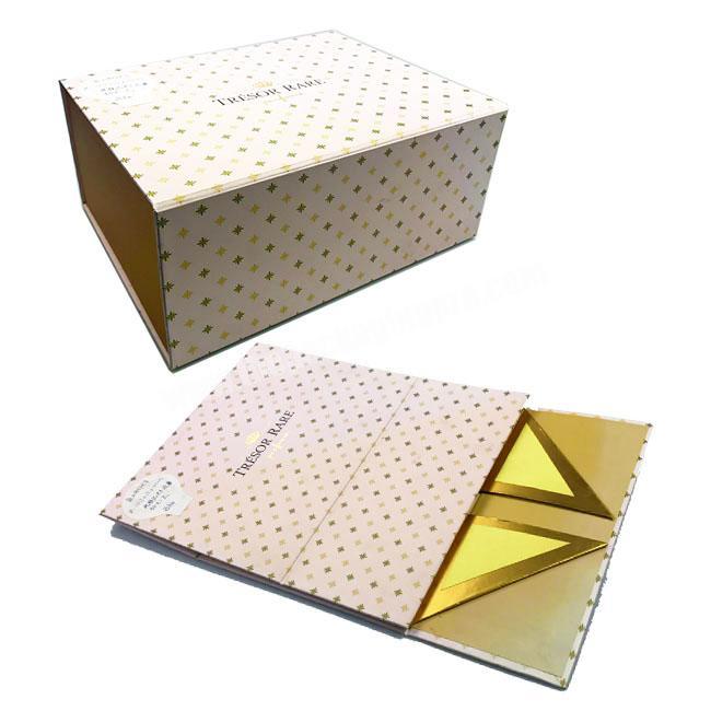 China logo custom Wholesale suppliers elegant flat matte paper cardboard folding box hot stamping gift box magnetic closure