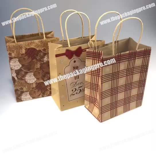 china manufacture high quality kraft  paper bag shopping paper packaging bag with twist handle