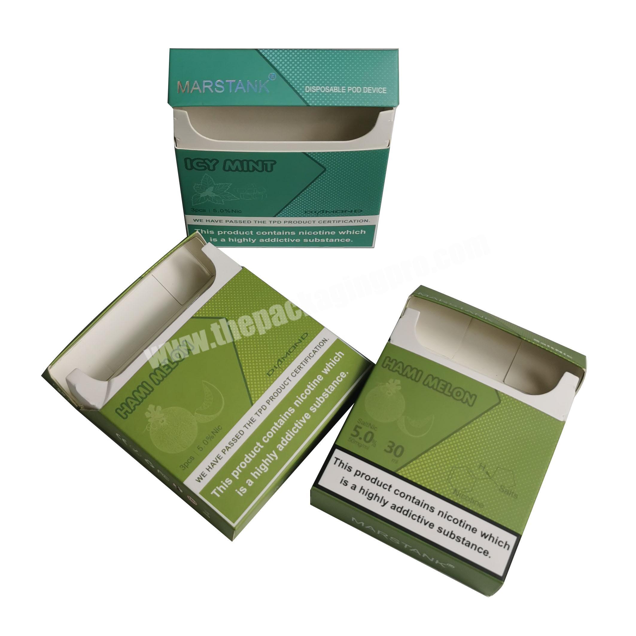 China manufacturer design custom empty cigarette packaging box