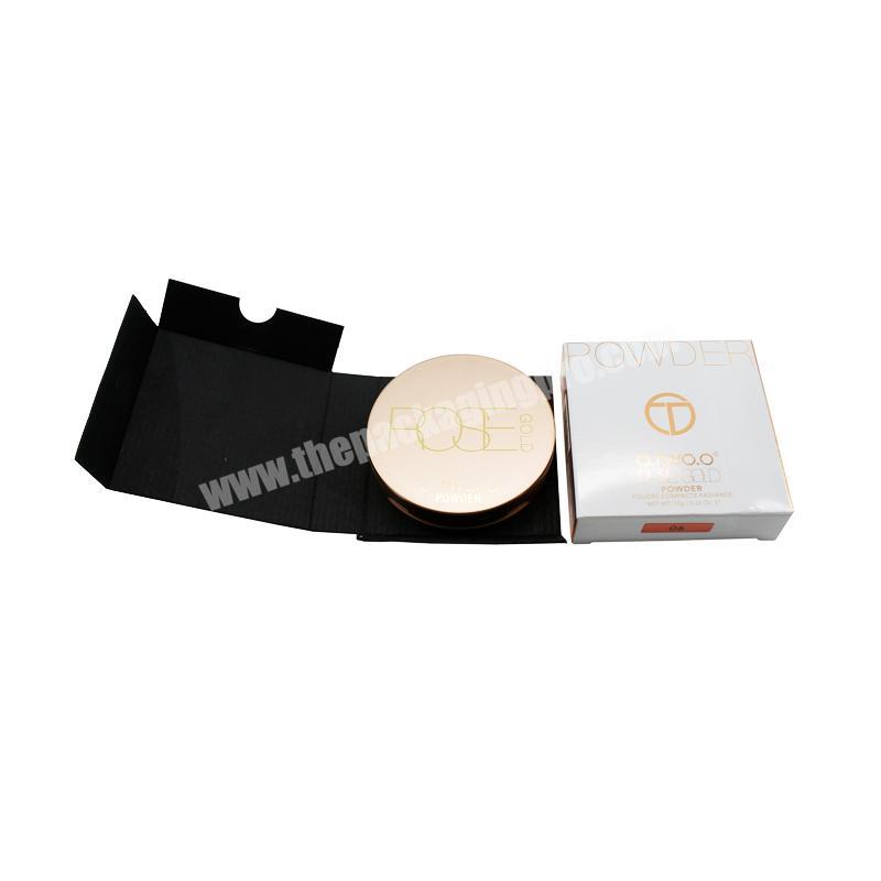 China manufacturer Simple custom printing luxury cosmetic makeup kit powder puff packaging paper box case