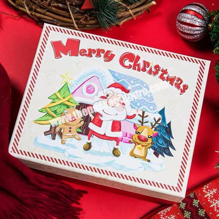 China manufacturer square Father Christmas pattern customised luxury packing gift box