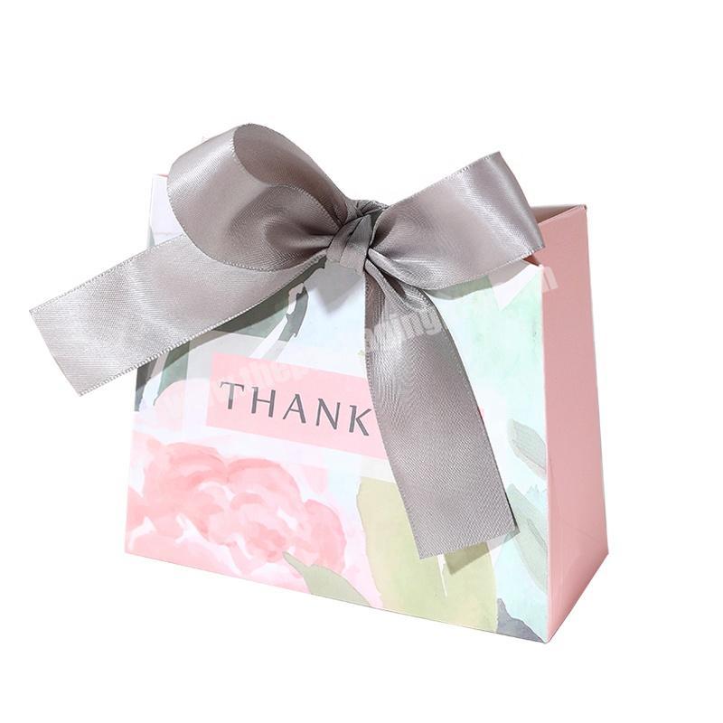China Manufacturers Personalised Made Luxury Boutique Thank You Merci Paper Gift Packing Bags With Logo Print