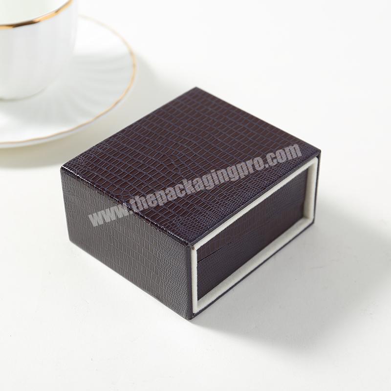 China Manufacturers PU Custom Printing Ring Sliding Drawer Paper Jewelry Packaging Gift Box for Wedding