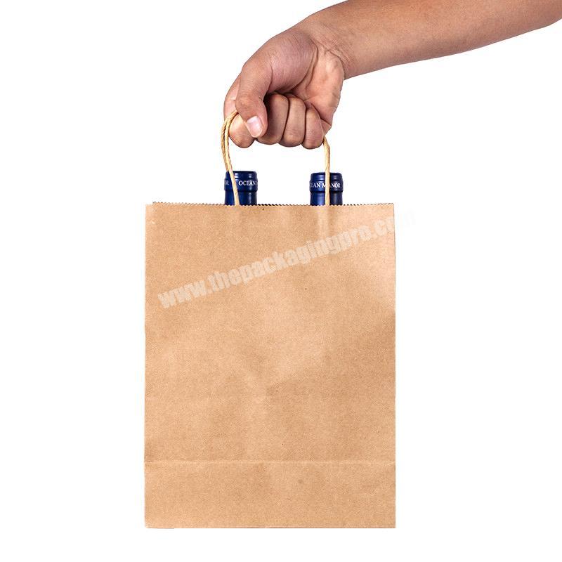 China Manufacturers Wholesale Factory Price Cheap Shopping Recycled 120gsm Brown Kraft Paper Bags For Food