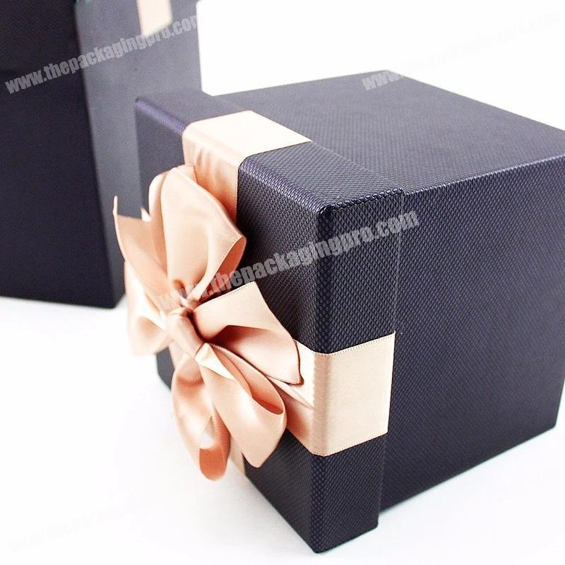 China new product custom lid-off paper gift box with butterfly bows