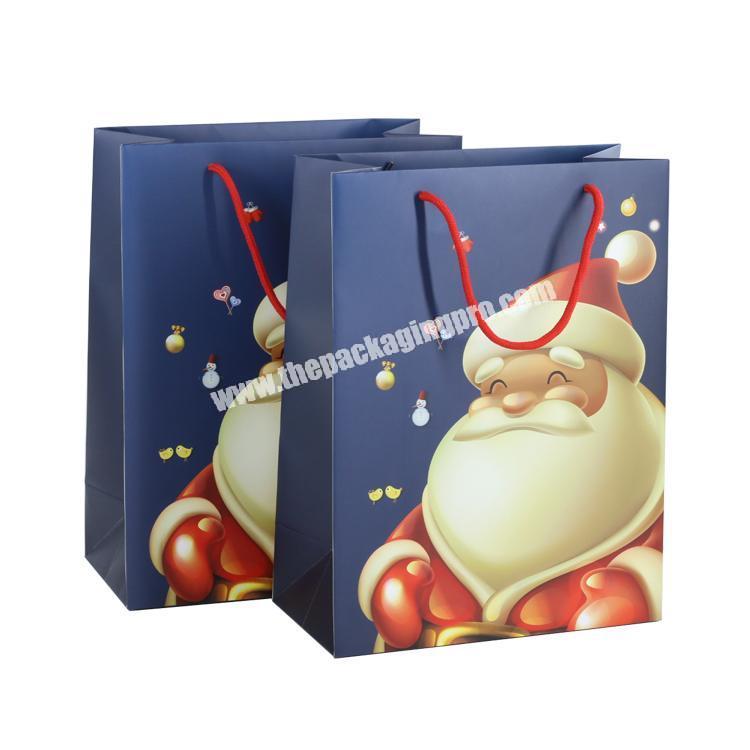 China products custom recyclable CMYK Santa Claus printing Christmas wrapping paper bag