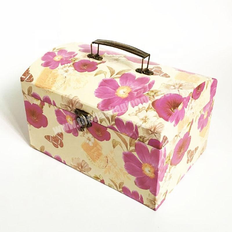 China Professional Supplier Decorative Cardboard Kids Paper Suitcase Vintage Suitcase Storage Box For Flower Gift Packaging