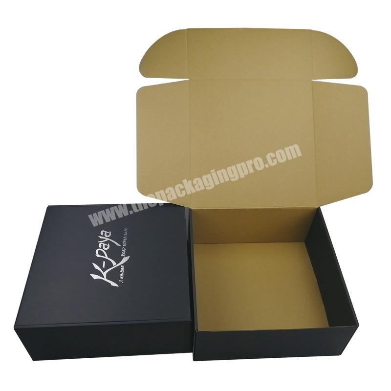 China Retail Black Custom Logo Silver Foil Stamping Corrugated Shipping Box for Shoe Packaging