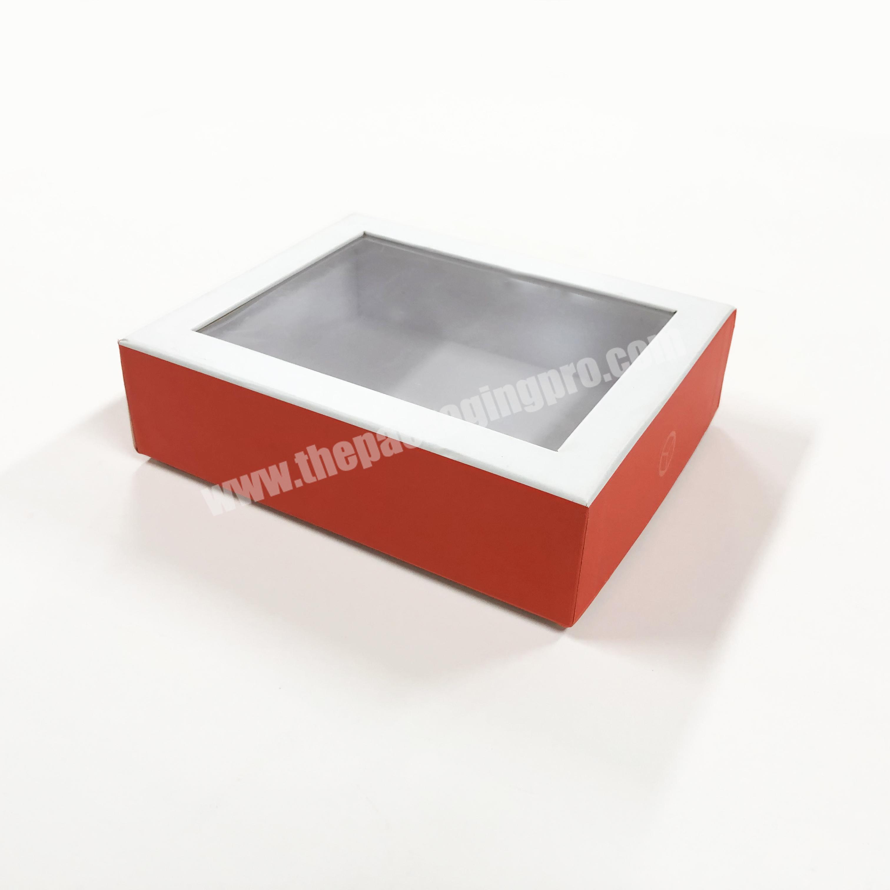 china supplier custom cheap window jewelry packaging paper box with transparent lid