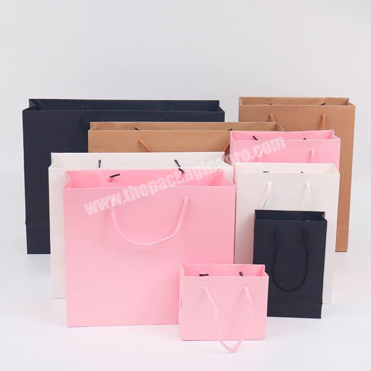 China Supplier Custom Design White Pink Black Brown Paper Bag