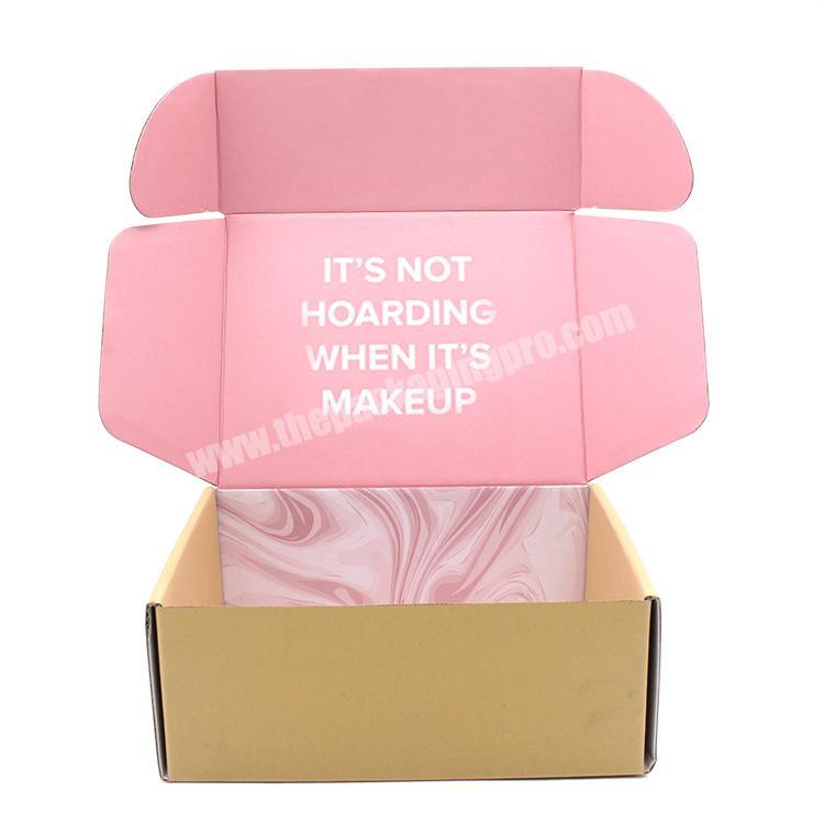 China Supplier Custom High Quality Pink Corrugated Cardboard Carton Brown Kraft Paper Packaging Subscription Box